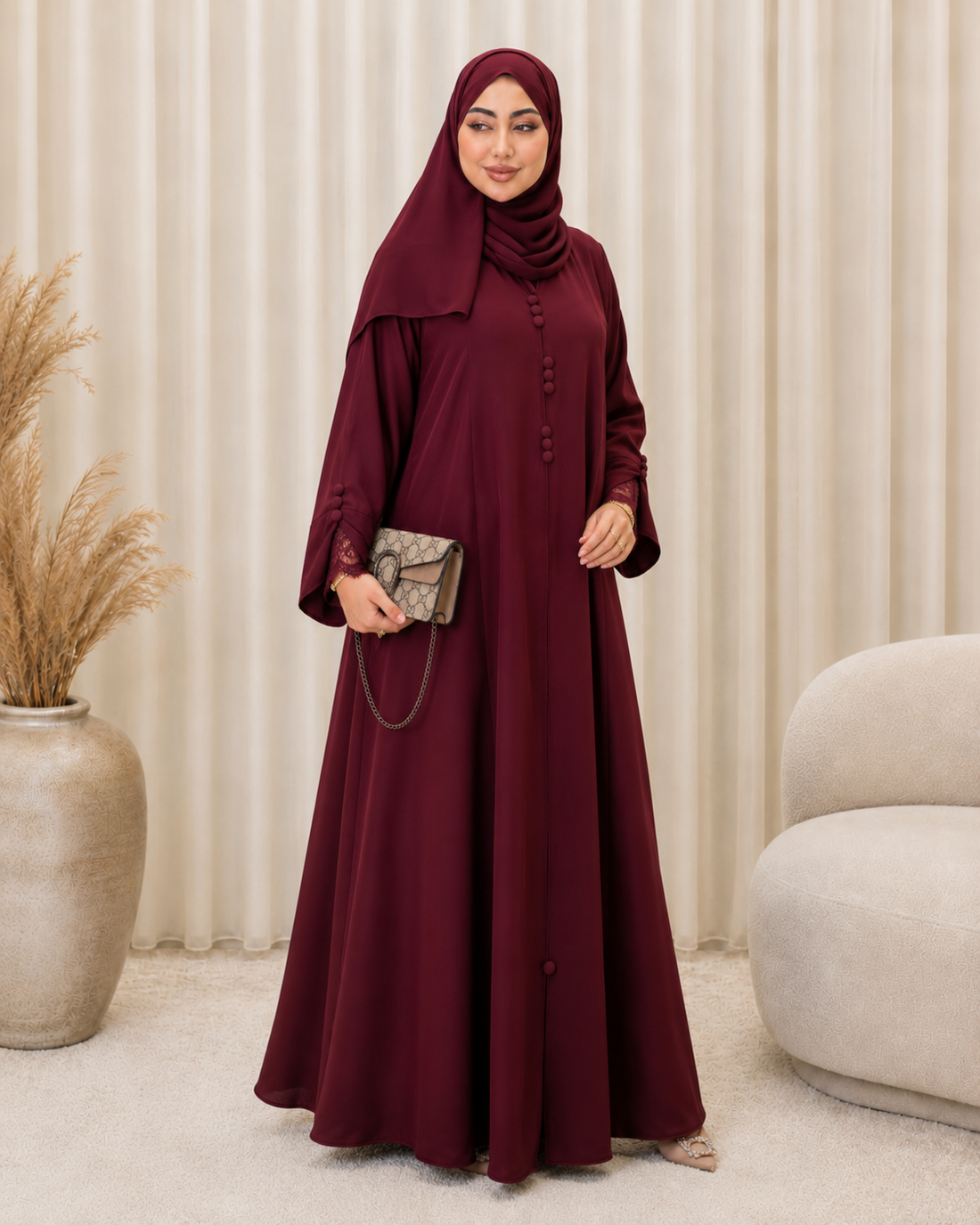 Haya Abaya Burgundy